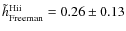 $\tilde{h}_{\rm Freeman}^{\rm H {\sc ii}} = 0.26\pm0.13$