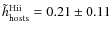 $\tilde{h}_{\rm hosts}^{\rm H {\sc ii}} = 0.21\pm0.11$