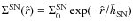 $\Sigma^{\rm SN}(\hat{r})=\Sigma_0^{\rm SN} \exp(-\hat{r}/\hat{h}_{\rm SN})$