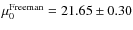 $\mu_0^{\rm Freeman}=21.65\pm0.30$