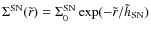 $\Sigma^{\rm SN}(\tilde{r})=\Sigma_0^{\rm SN} \exp(-\tilde{r}/\tilde{h}_{\rm SN})$