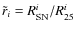 $\tilde{r}_i=R_{\rm SN}^i/R_{25}^i$