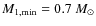 $M_{1,{\rm min}}=0.7~M_{\odot}$