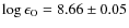 $\log\epsilon_{{\rm O}}=8.66\pm0.05$