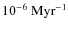 $10^{-6}~{\rm Myr}^{-1}$