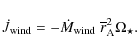\begin{displaymath}%
\dot{J}_{\rm wind} = -\dot{M}_{\rm wind} \; \overline{r}_{\rm A}^2 \Omega_\star.
\end{displaymath}