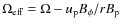 $\Omega_{\rm eff} = \Omega-u_{\rm p}B_\phi/rB_{\rm p}$