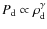 $P_{\rm d} \propto \rho_{\rm d}^\gamma$