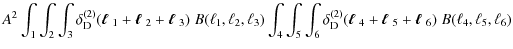 $\displaystyle A^2 \int_1 \int_2 \int_3 \delta^{(2)}_{\rm D}(\mbox{\boldmath$\el...
...+\mbox{\boldmath$\ell$ }_5+\mbox{\boldmath$\ell$ }_6)\; B(\ell_4,\ell_5,\ell_6)$
