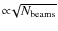 ${\propto}\!\sqrt{N_{{\rm beams}}}$