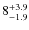 $\rm 8^{+3.9}_{-1.9}$
