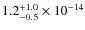 $1.2^{+1.0}_{-0.5}\times10^{-14}$