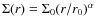 $\Sigma(r) = \Sigma_0(r/r_0)^\alpha$
