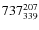 $ 737_{339 }^{\rm 207 }$