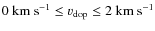 $0~{\rm km~s}^{-1} \le v_{\rm dop} \le 2~{\rm km~s}^{-1}$