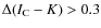 $\Delta (I_{\rm C}-K)>0.3$