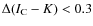 $\Delta(I_{\rm C}-K)<0.3$