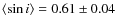 $\langle \sin i\rangle=0.61\pm0.04$
