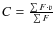 $C=\frac{\sum F\cdot v}{\sum F}$