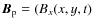 $\vec{B}_{\rm p}=(B_x(x,y,t)$