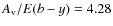 $A_{{\rm v}}/E(b-y)=4.28$