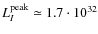 $L_{I}^{\rm peak}\simeq 1.7\cdot10^{32}$