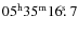 $05^{\rm h}35^{\rm m}16\hbox{$.\!\!^{\rm s}$ }7$