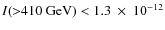 $I ({>}410\ {\rm GeV}) < 1.3~\times~10^{-12}$