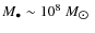 $M_{\bullet} \sim {10}^8~M_{\hbox{$\odot$ }}$