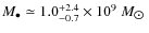 $M_{\bullet} \simeq {1.0^{+2.4}_{-0.7}} \times {10}^9~M_{\hbox{$\odot$ }}$