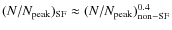 $(N /
N_{\rm peak})_{{\rm SF}} \approx (N / N_{{\rm peak}})_{{\rm non-SF}}^{0.4}$