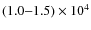 $(1.0{-}1.5)\times10^4$