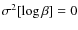 $\sigma^2[\log\beta]=0$