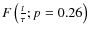 $F\left({t\over\tau};p=0.26\right)$