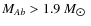 $M_{Ab} > 1.9~M_{\hbox{$\odot$ }}$