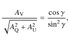 \begin{displaymath}{A_{\rm V}\over\sqrt{A^2_{\rm Q}+A^2_{\rm U}}} = {\cos\gamma\over\sin^2\gamma} ,
\end{displaymath}