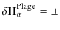 $\rm\delta H_{\alpha}^{Plage}=\pm$