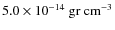 $5.0 \times 10^{-14} ~\rm gr ~
cm^{-3}$
