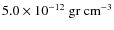 $5.0 \times 10^{-12}~ \rm gr ~
cm^{-3}$