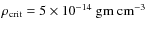 $\rho_{\rm crit}=5 \times 10^{-14}~\rm gm ~ cm^{-3}$