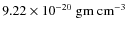 $9.22 \times
10^{-20} ~\rm gm ~ cm^{-3}$