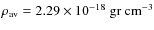 $\rho_{\rm av}=2.29 \times 10^{-18} \;\rm gr ~ cm^{-3}$
