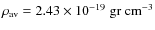 $\rho_{\rm av}=2.43 \times 10^{-19}\; \rm gr ~
cm^{-3}$