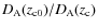 $D_{\rm A}(z_{\rm c0})/D_{\rm A}(z_{\rm c})$