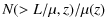 $\displaystyle N(>L/\mu,z)/\mu(z)$