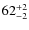 $62^{\rm +2}_{-2}$