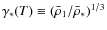 $\gamma_* (T) \equiv ( {\bar \rho}_1 / {\bar \rho}_* )^{1/3} $