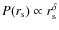 $P (r_{\rm s}) \propto r_{\rm s}^{\delta}$