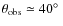 $\theta_{\rm obs} \simeq 40 \hbox{$^\circ$ }$