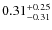 $0.31^{\rm +0.25}_{-0.31}$